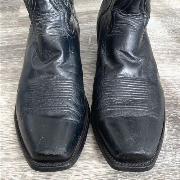 Sonora Double H Men’s Black Leather Western Cowboy Boots Embroidered Sz 11.5 main image 9